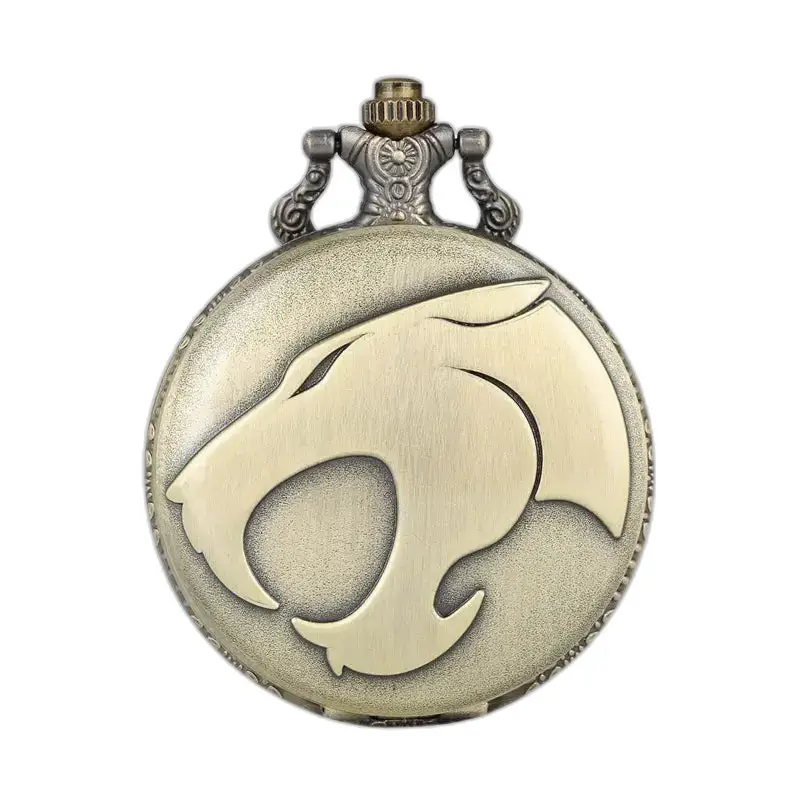 Bronse Panther Halskjede Lommeklokke