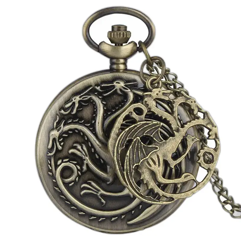 Targaryen kvarts halskjede lommeur