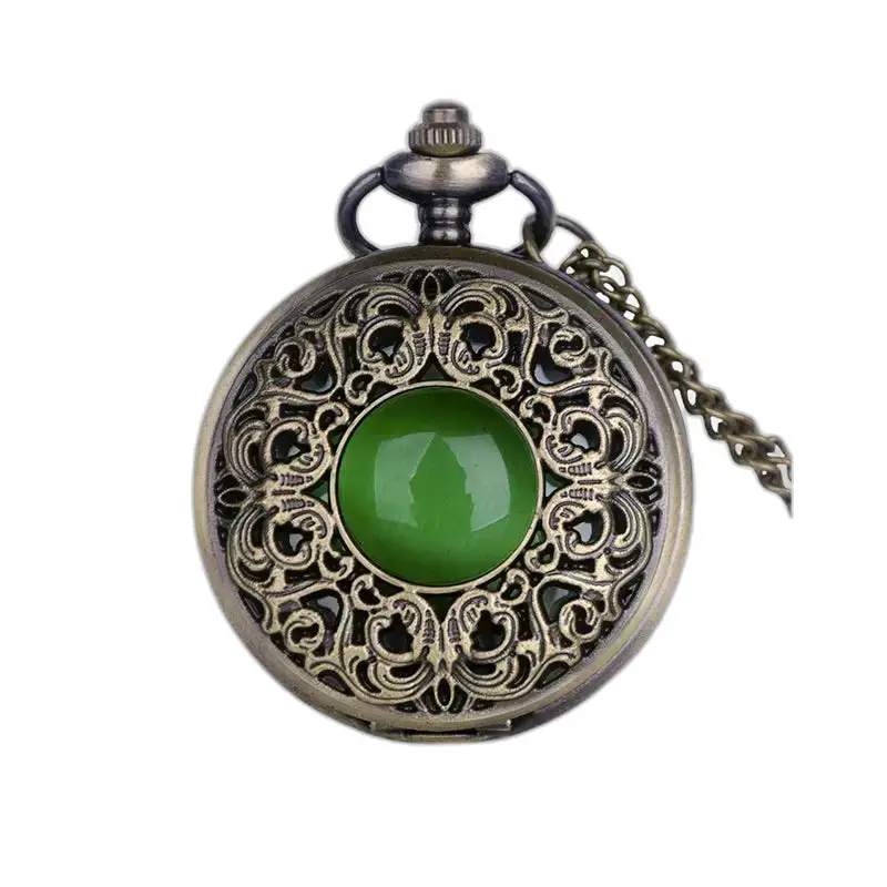Vintage Emerald Halskjede lommeur