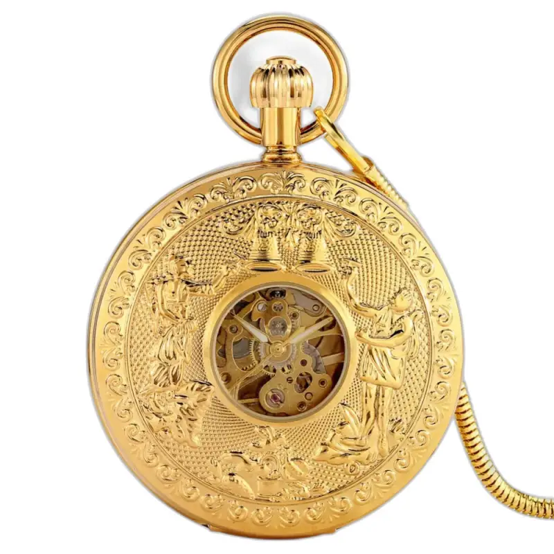 Golden Bell Luxe mekanisk lommeur med elegant gulldesign