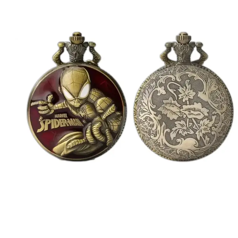 To bronse lommeklokker fra Gousset Quartz Marvel Spider Man Vintage-kolleksjonen
