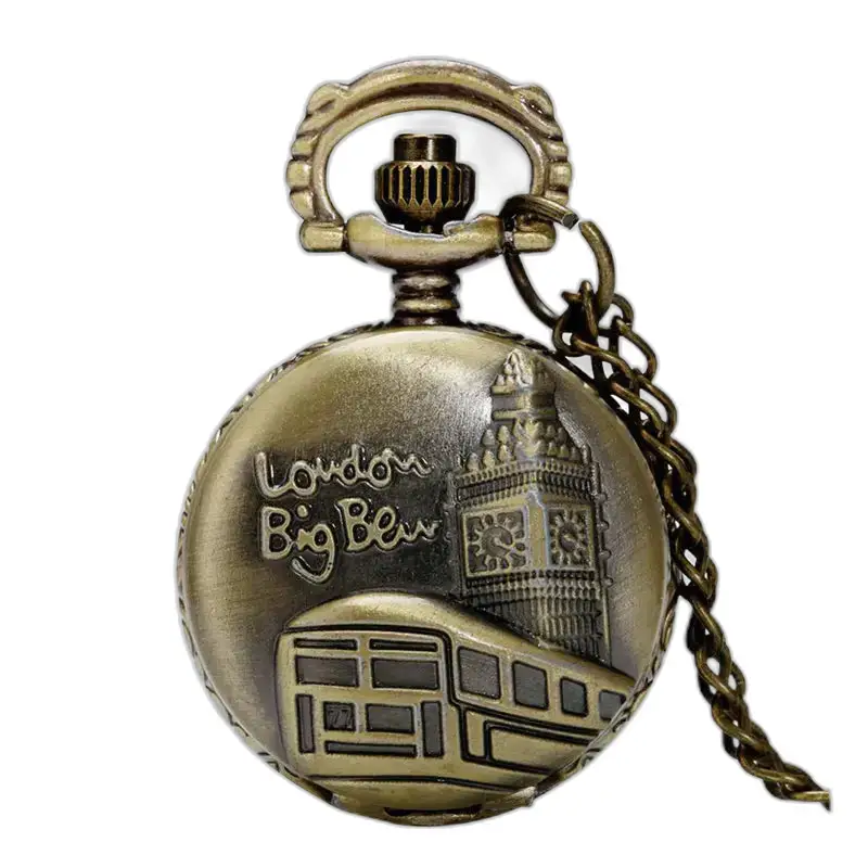 Big Ben Bronze Fantasy Necklace Watch med London-design i bronsetone