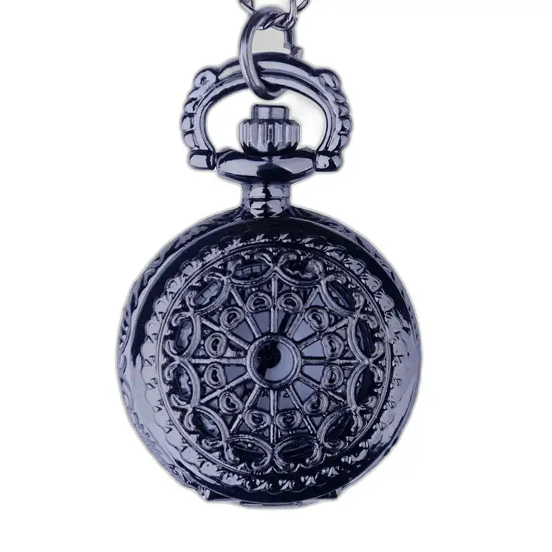 Vintage Chic Girl's Charm Halskjede Watch med en utsmykket metall lommeur