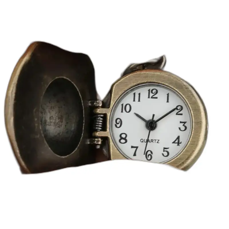 Original Bronze Hat Halskjede Klokke med hengslet bronsedeksel