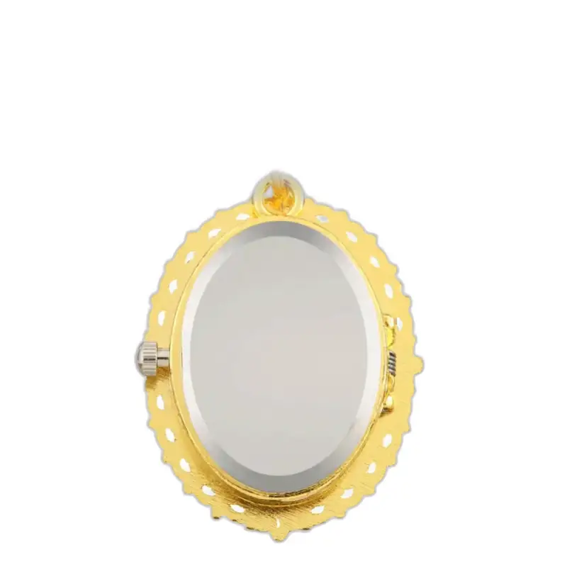 Vintage Marie Quartz Collier dameklokke med oval urskive og gullramme