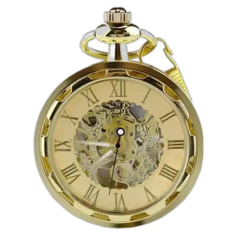 Luksus Gold Ruby Gusset lommeur med elegant mekanisk gullurskive