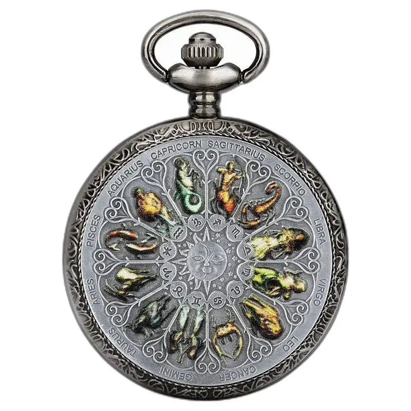 Vintage Horoscope Fob lommeur med elegant dyrekretsdesign