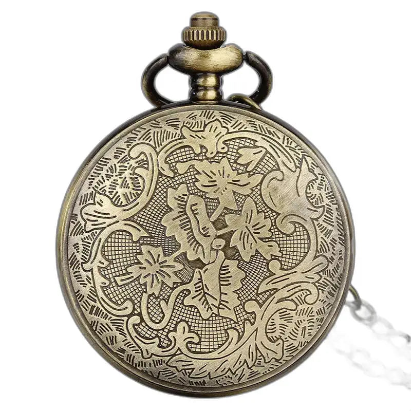 Vintage Mandala Bronse Halskjede lommeur med en elegant utsmykket bronseskive