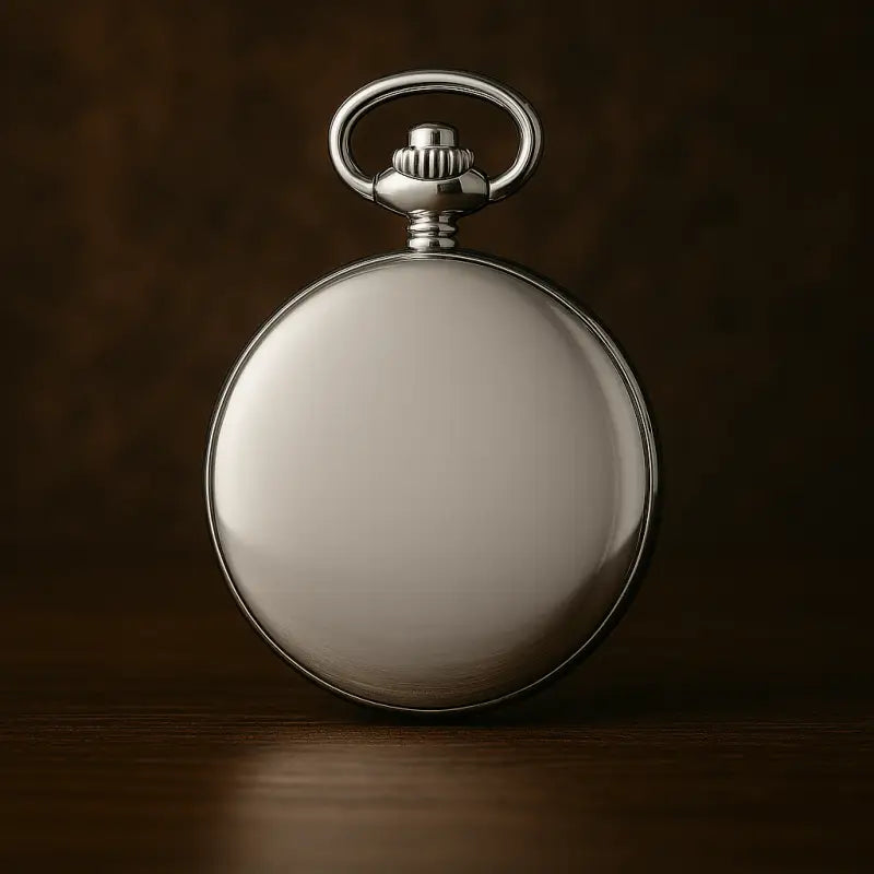 Smooth Mirror Luxury Silver Mechanical Pocket Watch, elegant sølv lommeur