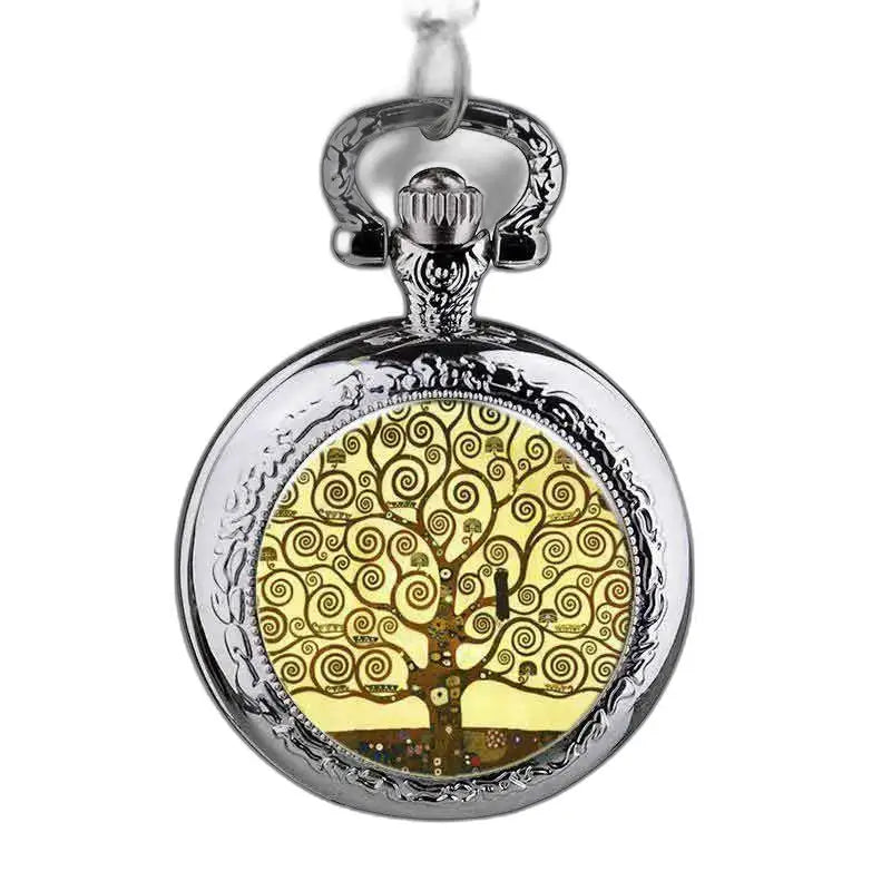 Elegant Tree Pendant Watch med Tree Design i sølv for kvinner