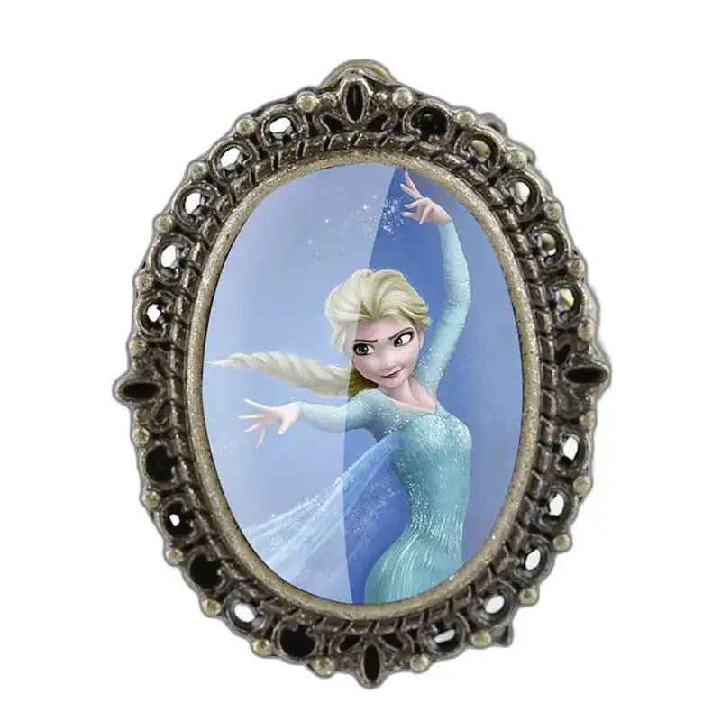 Elsa anheng i utsmykket ramme Vintage bronse Elsa anheng klokke