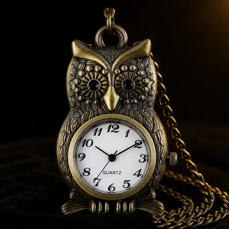 Vintage gravert ugle lommeur