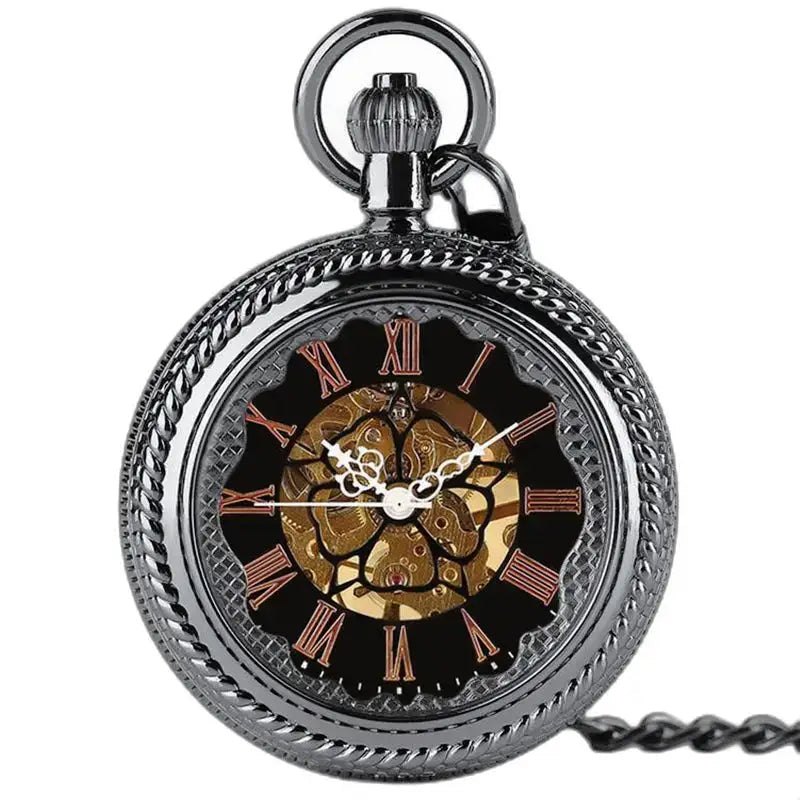 Steampunk Fob-klokke elegant analog skjerm med intrikat sølvdesign