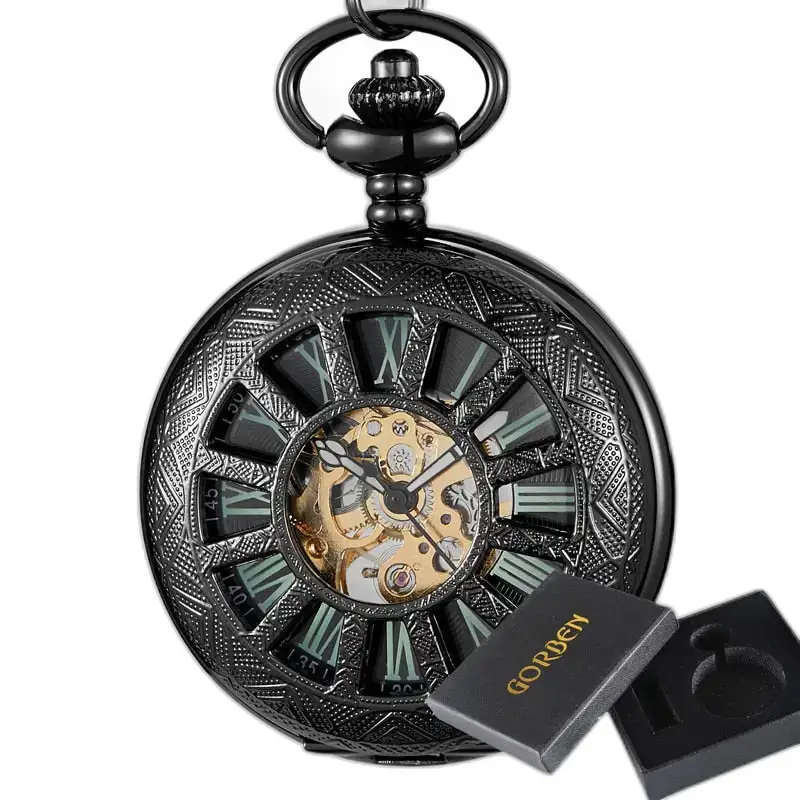Montre à Gousset Lumineuse Spider Ruins avec un cadran noir élégant