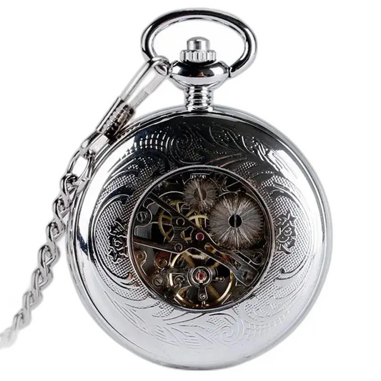 Royal Silver Pocket Watch Chic Hunter Veske med elegant mekanisme