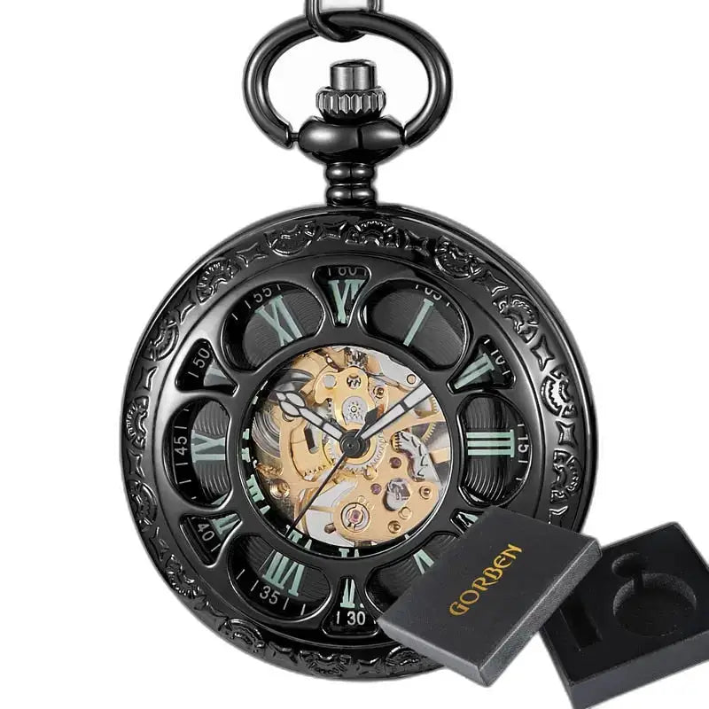 Montre de Poche Mécanique Green Lantern avec un design de squelette noir et allure unique