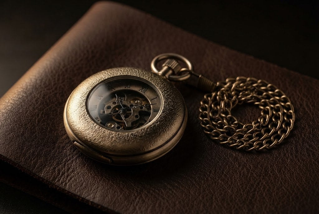Montre à Gousset Automatique Squelette Homme - Squelette apparent, bronze brossé